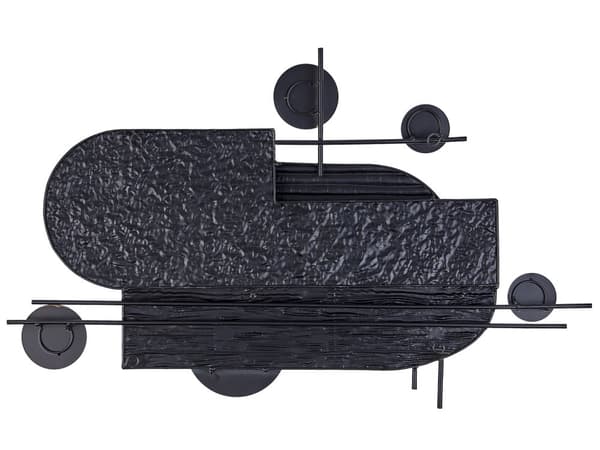 Seinäkoriste musta kulta 86 x 55 cm rauta abstrakti geometrinen ripustuskoukut glamour retro