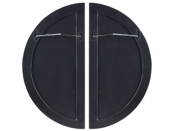 Vægdekoration Geometrisk Sort og Hvidt Mønster Glas Halvcirkler Moderne Minimalistisk
