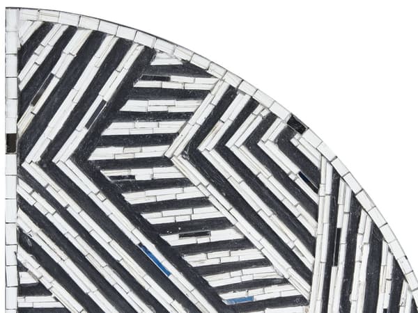 Vægdekoration Geometrisk Sort og Hvidt Mønster Glas Halvcirkler Moderne Minimalistisk
