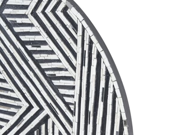 Vægdekoration Geometrisk Sort og Hvidt Mønster Glas Halvcirkler Moderne Minimalistisk