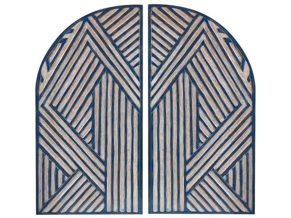 Seinäkoriste sininen beige 40 x 80 cm MDF-levy 2 kpl geometrinen kuviointi moderni