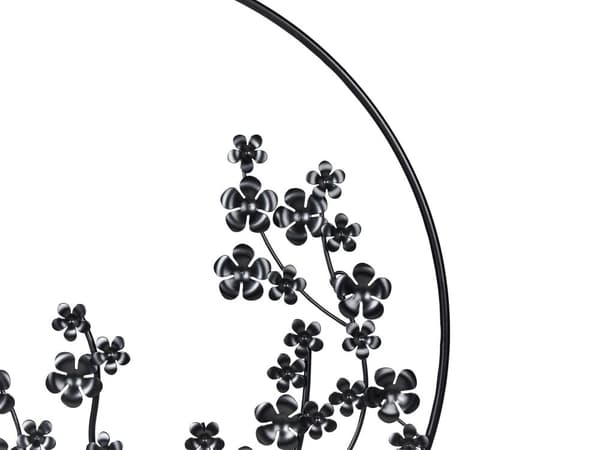 Seinäkoriste metalli rauta musta ⌀ 70 cm kukilla moderni industriaalinen tyyli