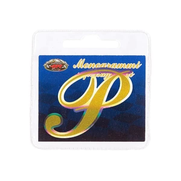 Holografisk självhäftande bokstav P, guld