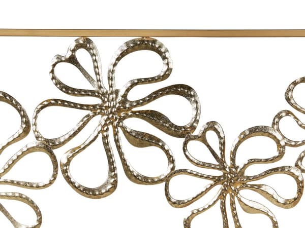 Vægdekoration Guld Metal 31 x 90 cm Rektangulær Vægpynt til Stuen Dekor til Soveværelse Design Dekoration til Væg Blomster
