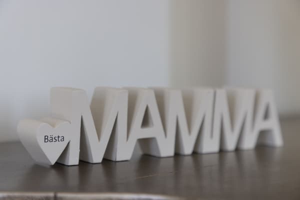 Bästa Mamma, Stående skylt 26 cm Sand