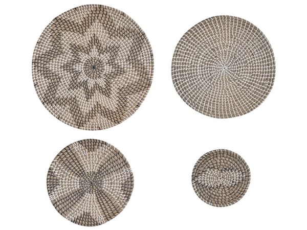 Vægdekoration Naturligt Søgræs Håndvævet Flettet Cirkulære Runde Skiver Vægpynt Stuen til over Sofa Boheme Soveværelse Design