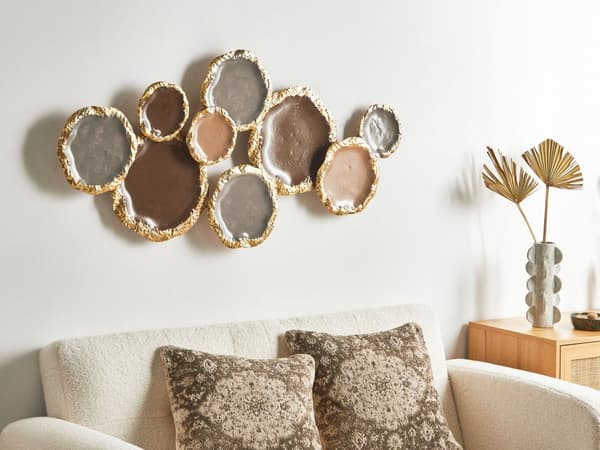 Seinäkoriste monivärinen metalli rauta geometrinen seinälle abstrakti glamour moderni tyyli
