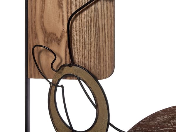 Seinäkoriste ruskea rauta MDF 50 x 50 cm käsintehty minimalistinen seinätaide