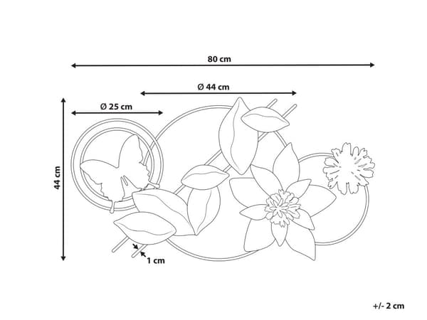 Seinäkoriste rauta monivärinen 80 x 44 cm käsintehty seinätaide moderni glamour tyyli