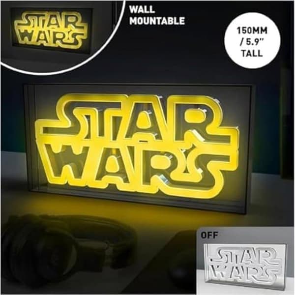 Star Wars LED neonljusskylt - Paladone - Väggmonterbar eller fristående - Gul - Väggdekoration