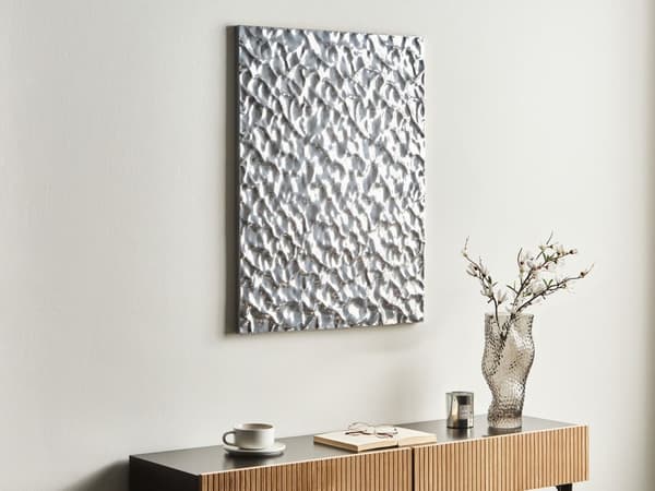 Vægdekoration Sølv Jern 60 x 79 cm Metallic Glamourøs stil Interiør Vægkunst