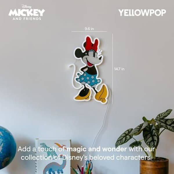 Neonskylt - YELLOWPOP - Minnie Mouse - Väggdekoration - Energibesparande LED - 2 m förlängning