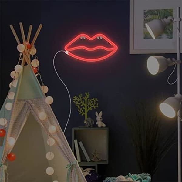 Forever Light Neon LED-väggdekor för sovrum, klubb, inredning, neonljus, 3 AA-batterier, USB, ljusskylt,