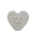 Miniatyrbild 1 av 3: Farsdag stående hjärta m texten Bästa Pappa Grå m prickar
