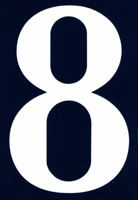 Dörrplatta - dekorativ bokstav Symbol - NA08 - Självhäftande PVC gatunummer 110 x 40 mm Nummer 8