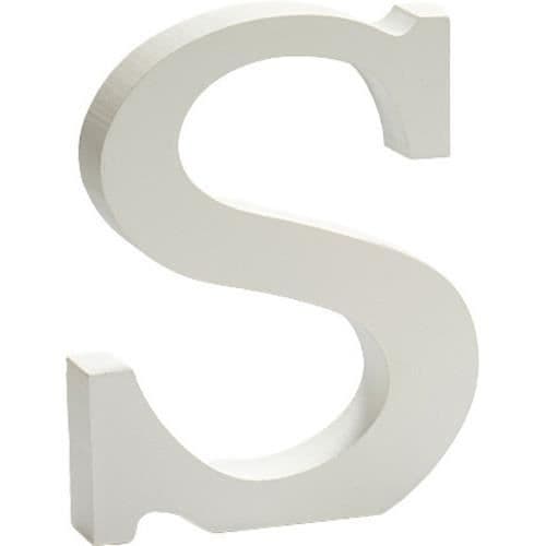 Pincello dekorationsbokstav S 15 x 1,8 cm vitt trä