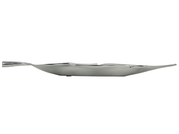 Prydnadsfat Silver Metall Aluminium Bladform 68 cm Blank Industrial Glamour