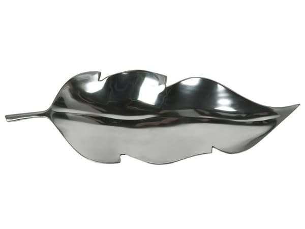 Prydnadsfat Silver Metall Aluminium Bladform 68 cm Blank Industrial Glamour
