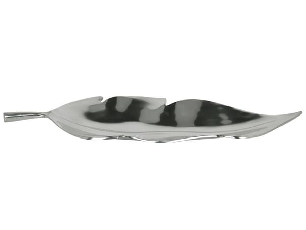 Prydnadsfat Silver Metall Aluminium Bladform 49 cm Blank Industrial Glamour