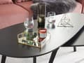 Miniatyrbild 2 av 5: Dekorativ bricka Guld Mässing och Glas Speglad 28 x 20 cm Accentstycke