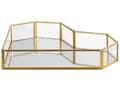 Miniatyrbild 1 av 5: Dekorativ bricka Guld Mässing och Glas Speglad 28 x 20 cm Accentstycke