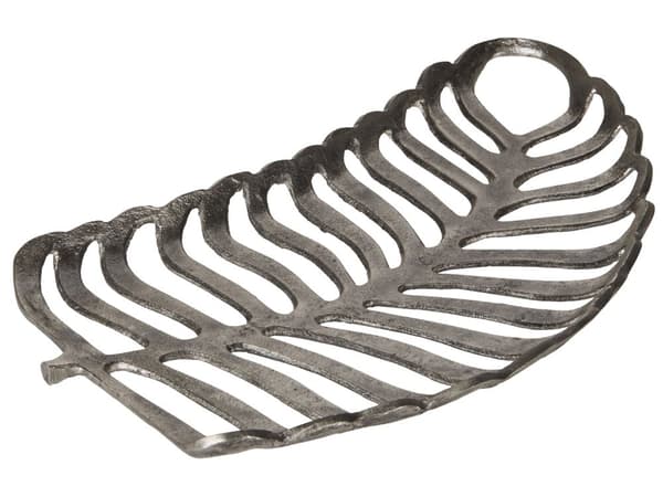 Prydnadsfat Set om 2 Silver Metall Smycken Ring Hållare Bricka Monstera Motiv Dekoration
