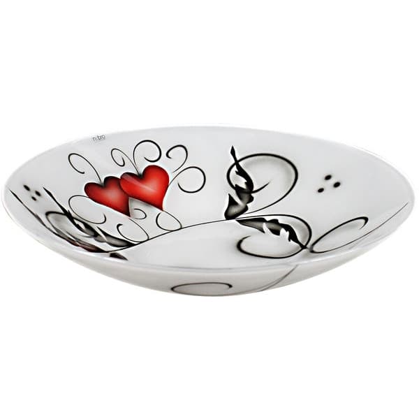 Crystal Ink Dish Heart, 30cm - Nybro