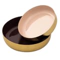 Miniatyrbild 1 av 4: Deco Bowl 2 runt nibble skal metallguld och inre emalj – lila rosa