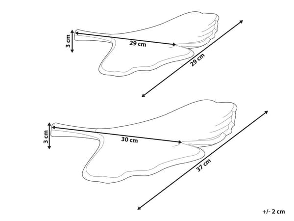 Dekorationsfad Sæt Sølv Metal 2 Smykker Ring Holder Bakke Ginkgo Blad Motiv