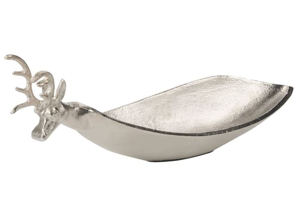 Smykkefad Sølv Metal Ring Holder Bakke Sæsonbestemt Rensdyr Motiv Dekoration