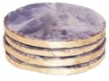 Miniatyrbillede 5 af 6: Sæt med 4 bordskånere Purple Agate Stone Round 10 cm Golden Accents Modern Glam Dining Room Kitchen Serving Accessories