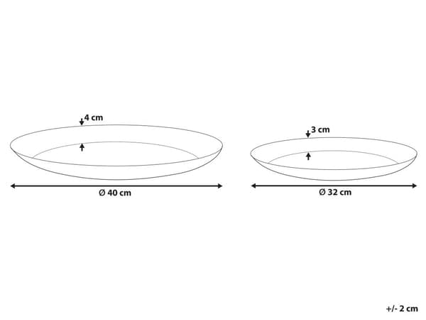 Serveringsfade Guld Metal Aluminium Sæt af 2 ø 40 / 32 cm Runde Dekorative Fade Bordpynt til Spisebord til Spisestue Tilbehør Pyntebakker