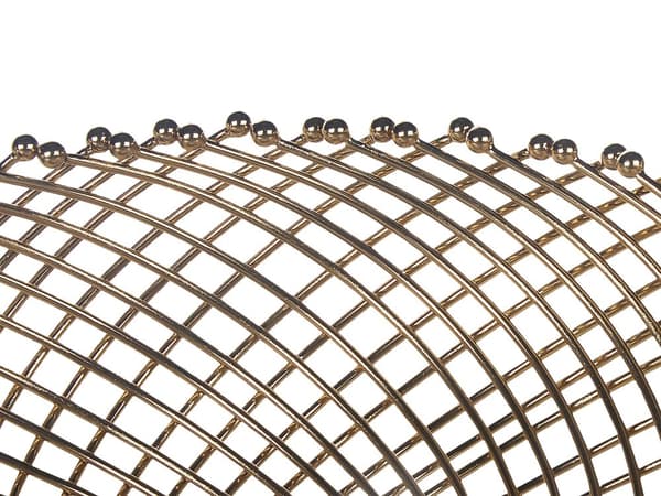 Set med 2 Dekorativa Skålar Guld Metall Rund Accent Skål Öppen Design