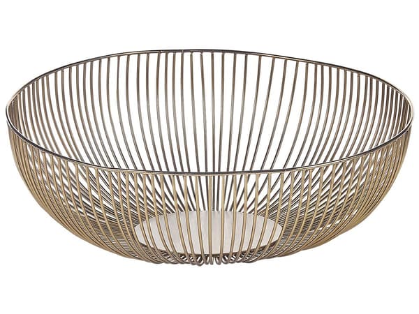 Set med 3 Dekorativa Skålar Guld Metall Rund Accent Skål Öppen Design