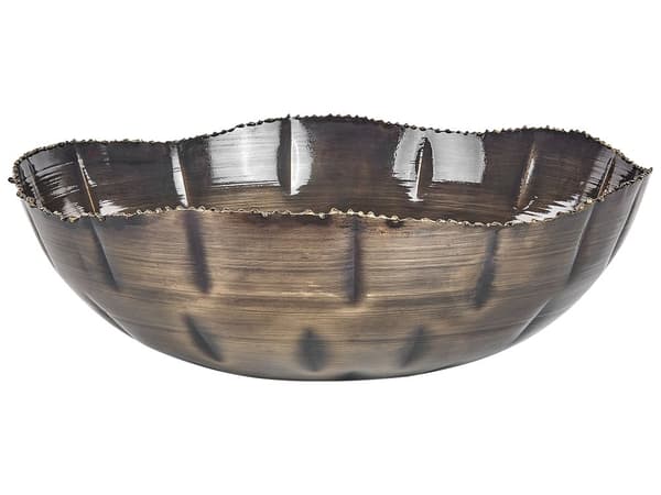 Set med 3 Dekorationsskålar Mässing Metall Sliten Finish Runda Accentskålar Design