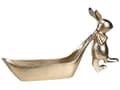 Miniatyrbild 5 av 6: Prydnadsfat Guld Metall Smycken Ring Hållare Bricka Påskhare Motiv Dekoration Vardagsrum Matsal Kök