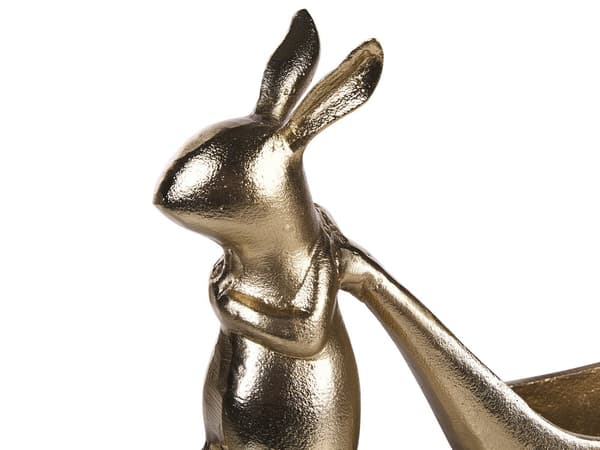 Prydnadsfat Guld Metall Smycken Ring Hållare Bricka Påskhare Motiv Dekoration Vardagsrum Matsal Kök