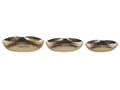 Miniatyrbild 1 av 9: Set med 3 Dekorativa Prydnadsfat Guld Metall Smyckesfat Runda Fat Texturerade Glamour Hemtillbehör