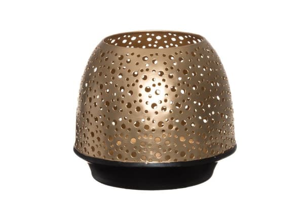 4Living lysholder Dots gylne 17 x 14,5 cm