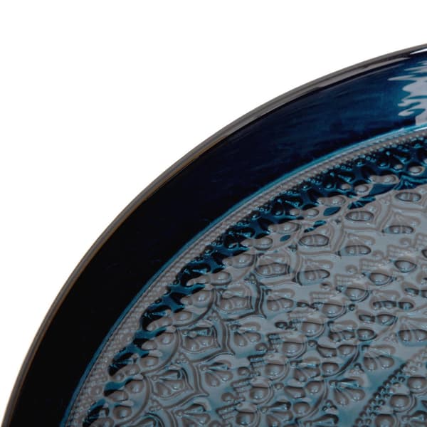 Dekorativ bricka | ASALI | glas marinblå | 33x3,3cm | 860572
