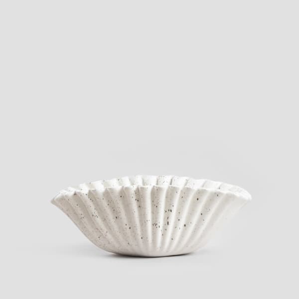 Dekorativ skål | MODERNE HAMPTONS | keramisk hvid | 23x14x8,8cm | 737701