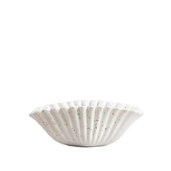 Dekorativ skål | MODERNE HAMPTONS | keramisk hvid | 23x14x8,8cm | 737701