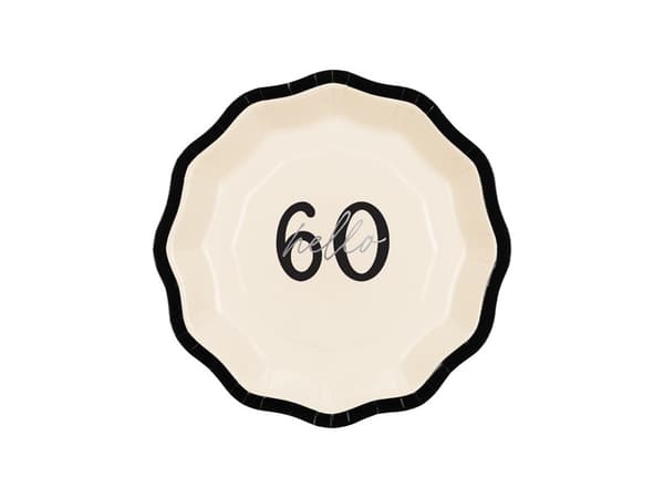 Paptallerkener ''Hello 60'', blandede, 18 cm (1 pakke / 6 stk.)