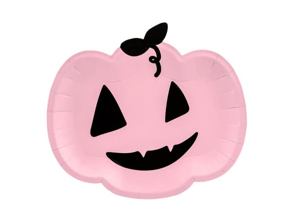 Kurpitsalautaset, pinkki, 25x22cm (1 pkt / 6 kpl)
