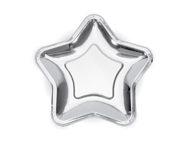 Stjärnfat, silver, 23 cm (1 förpackning / 6 st.)