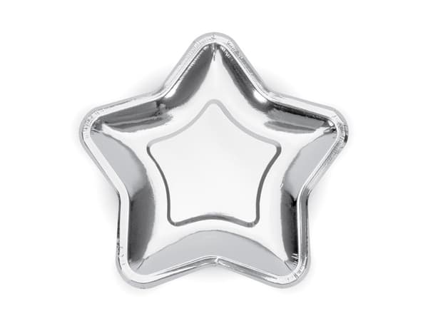Stjärnfat, silver, 18 cm (1 förpackning / 6 st.)