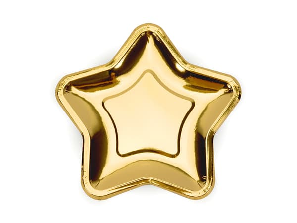 Stjerneplader, guld, 18 cm (1 pakke / 6 stk.)