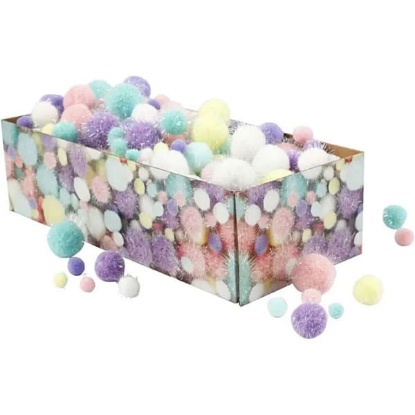 Pompong - Pastell Glitter - 15-40 mm - 400 g