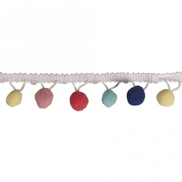 Pastell pompom fläta 2 m