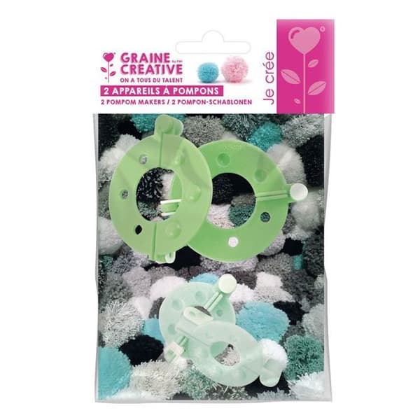 Pom pom enheter - Ej specificerat - 35 mm och 55 mm - Lila färg - Set med 2 delar